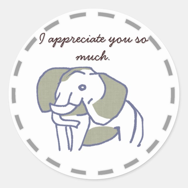 PEGATINA REDONDA 穏やかな象デザインのフェミニン (Anverso)