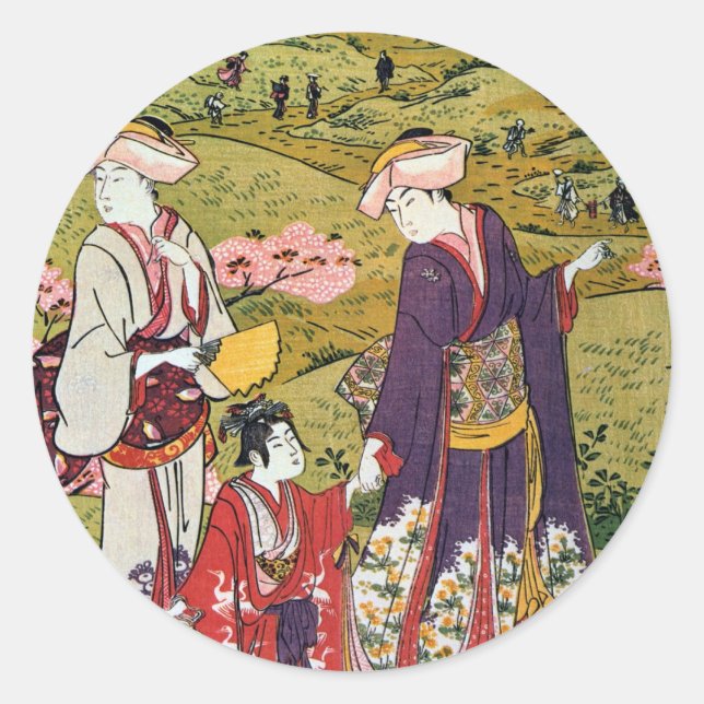 Pegatina Redonda 花 見(三), 清 visualización de las flores (3), Kiyonag (Anverso)