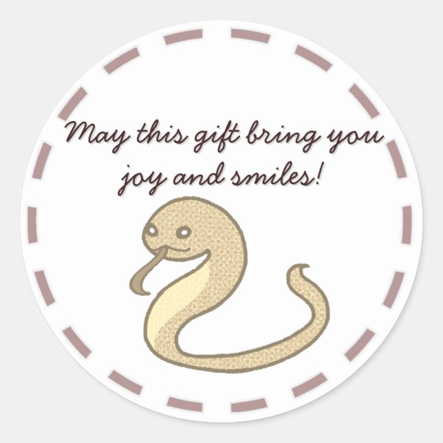 PEGATINA REDONDA 蛇のやすらぎと感謝を伝えるカスタムメッセージ (Anverso)