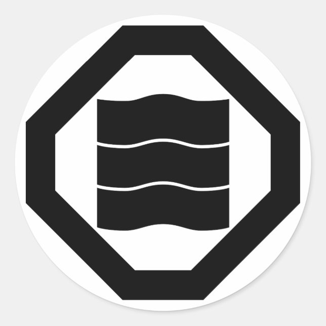 PEGATINA REDONDA 隅 切 り 角 に り 揺 (Anverso)