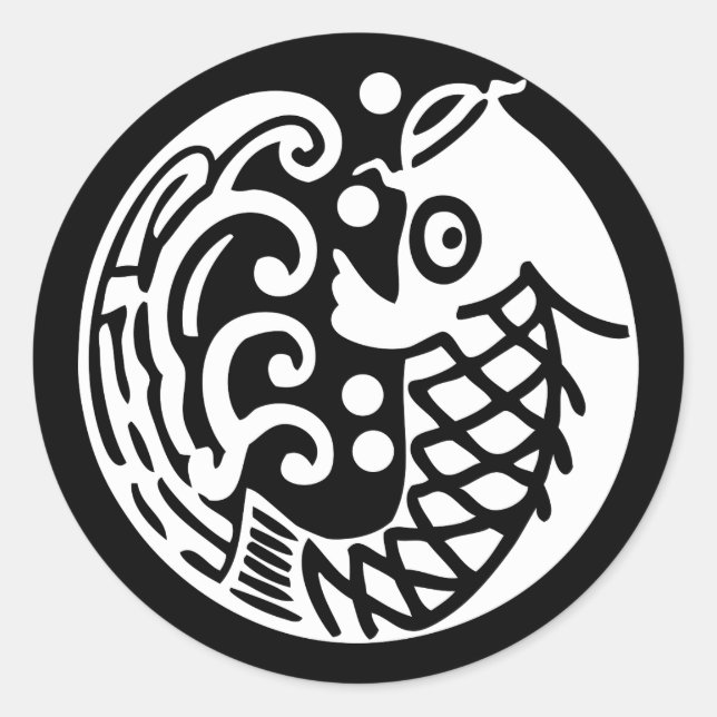 PEGATINA REDONDA 鯉に波 (Anverso)