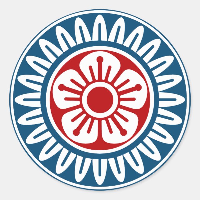 PEGATINA REDONDA 麻雀牌 1筒 イーピン_ロゴのみ-01 (Anverso)