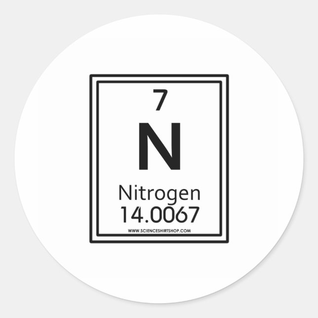 Pegatina Redonda 07 Nitrógeno (Anverso)