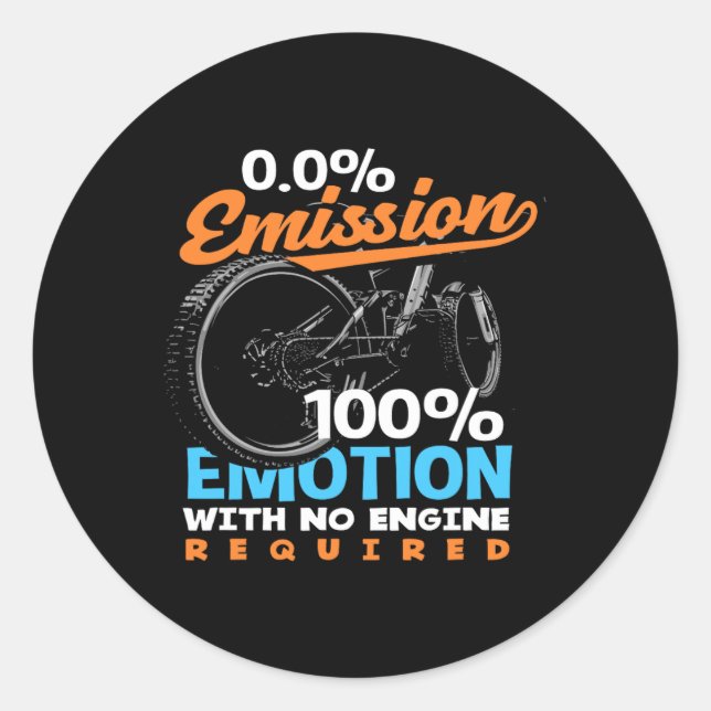 Pegatina Redonda 0.0 Percent Emission 100 Percent Emotion With No E (Anverso)