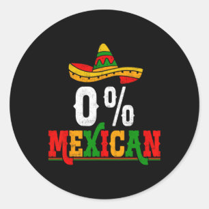 Pegatina Redonda 0% Fiesta Mexicana Fiesta Cinco De Mayo