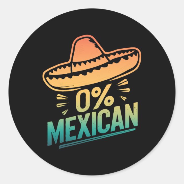 Pegatina Redonda 0% Funny Fiesta Cinco De Mayo (Anverso)
