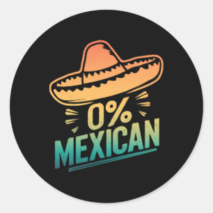 Pegatina Redonda 0% Funny Fiesta Cinco De Mayo