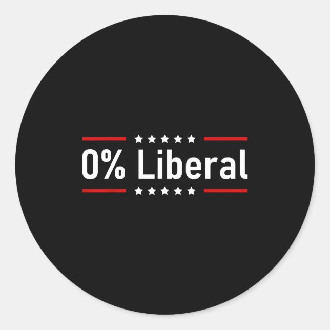 Pegatina Redonda 0% Liberal - Zero Percent Statement  (Anverso)