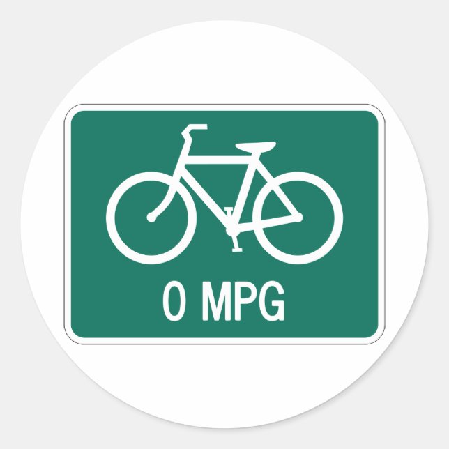 Pegatina Redonda 0 MPG Bicycle Sticker (Anverso)