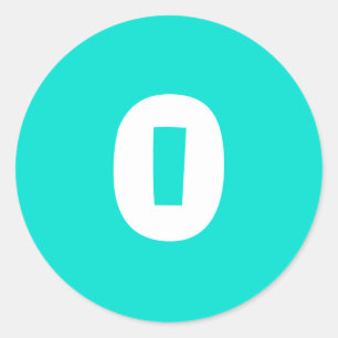 Pegatina Redonda 0 Pequeños Pegatinas turquesa redondos por Janz