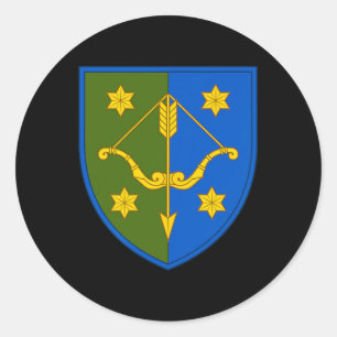 Pegatina Redonda 10º Cuerpo de Ejército (Ucrania) V2 Militar ucrani