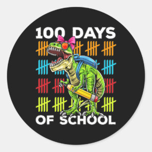 Pegatina Redonda 100º Día De Los Maestros Escolares 100 Días 3