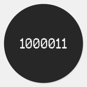 Pegatina Redonda 1000011 Código Binario Para 67 Divertido Meme Tecn