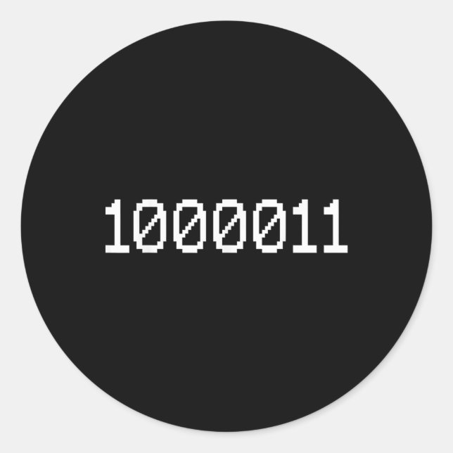 Pegatina Redonda 1000011 Código Binario Para 67 Divertido Meme Tecn (Anverso)