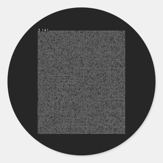 Pegatina Redonda 10000 Decimals Pi Day Math Motif (Anverso)