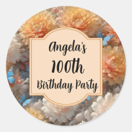 Pegatina Redonda 100.ª fiesta de cumpleaños