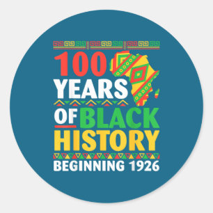 Pegatina Redonda 100 años de historia negra a partir del centenario