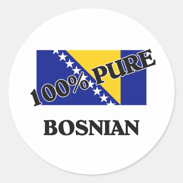 PEGATINA REDONDA 100% BOSNIO (Anverso)