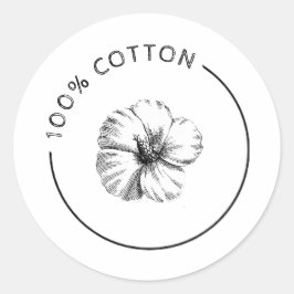 Pegatina Redonda 100% Cotton Vintage Botanical Flower Business
