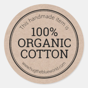 Pegatina Redonda 100% de algodón orgánico amigable