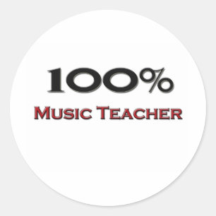 Pegatina Redonda 100% de profesores de música