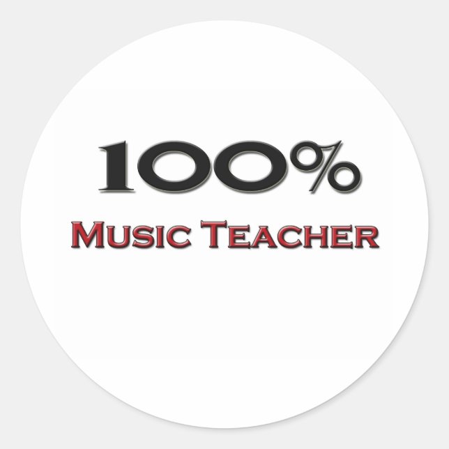 Pegatina Redonda 100% de profesores de música (Anverso)