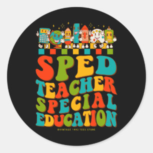 Pegatina Redonda 100° Día De Educación Especial Escolar De Maestros