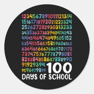 Pegatina Redonda 100° Día De Enseñanza 100 Días Math Num