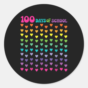 Pegatina Redonda 100° Día De Enseñanza 100 Días Math Num