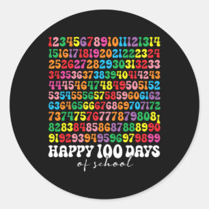 Pegatina Redonda 100° Día De Enseñanza 100 Días Math Num