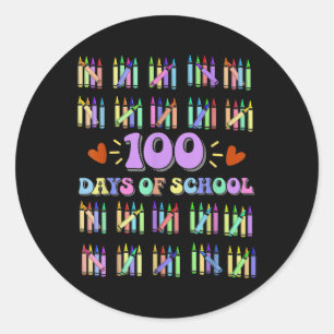 Pegatina Redonda 100° Día De Enseñanza 100 Días Math Num