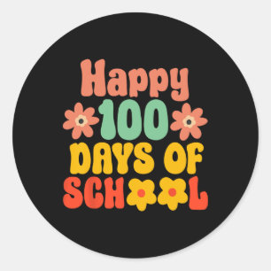 Pegatina Redonda 100° Día De La Escuela 100 Días De La Escuela