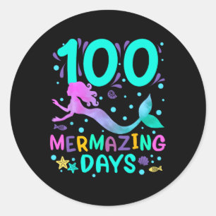 Pegatina Redonda 100° Día De La Escuela 100 Días Mermazantes De La 
