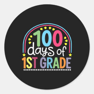 Pegatina Redonda 100° Día De La Escuela 1° Grado 100 Días Más Intel