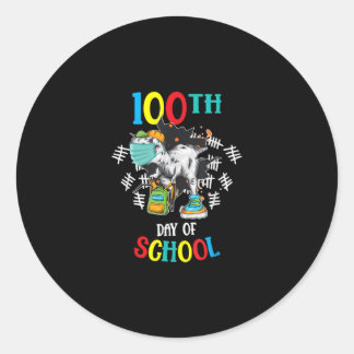 Pegatina Redonda 100° Día De Los Dinosaurios Escolares Máscara Virt