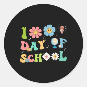 Pegatina Redonda 100° Día De Los Maestros Niños Felices 100 Días