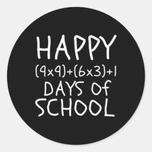 Pegatina Redonda 100° Día De Maestros 100 Días De Matemáticas Para