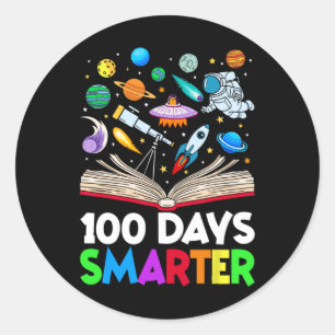 Pegatina Redonda 100° Día del Astronauta Escolar: 100 días