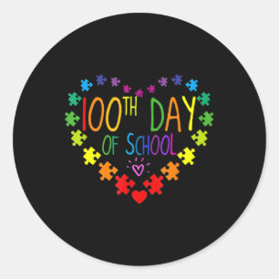 Pegatina Redonda 100° Día del Autismo Escolar Concienciación