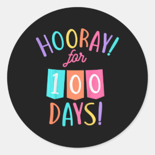 Pegatina Redonda 100 días, 100° día de colegio, niño Bo