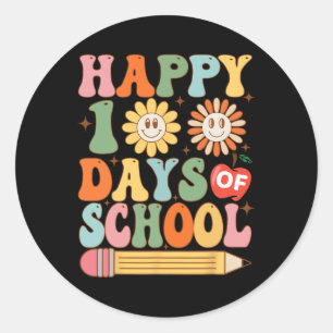 Pegatina Redonda 100 días 100 días de escuela para Chicas niños y n