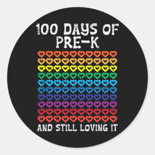 Pegatina Redonda 100 días antes de que el amor a los niños corra el