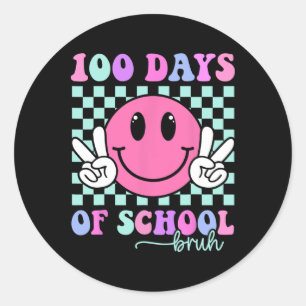 Pegatina Redonda 100 Días Brutos De Maestros Chicas 100º D