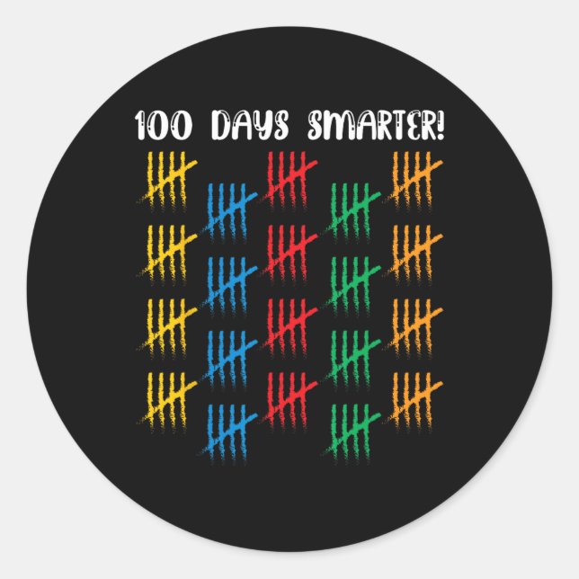 Pegatina Redonda 100 días Chicas de estudiantes más inteligentes y  (Anverso)
