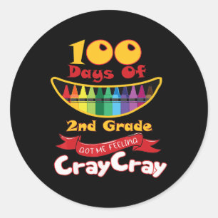 Pegatina Redonda 100 Días De 2º Grado Me Hicieron Sentir Grillo