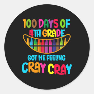 Pegatina Redonda 100 Días De 4º Grado Me Hicieron Sentir Grillo