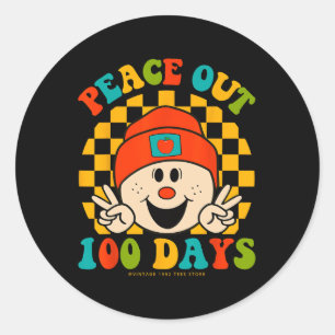 Pegatina Redonda 100 Días De Alegría De Los Ojos De Estudiantes Esc