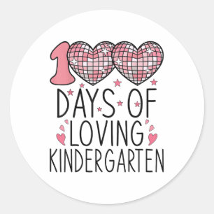 Pegatina Redonda 100 Días De Amo Corazón Infantil 100 Días De