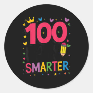 Pegatina Redonda 100 Días De Chicas Escolares 2025 Mejor Idea 100 D