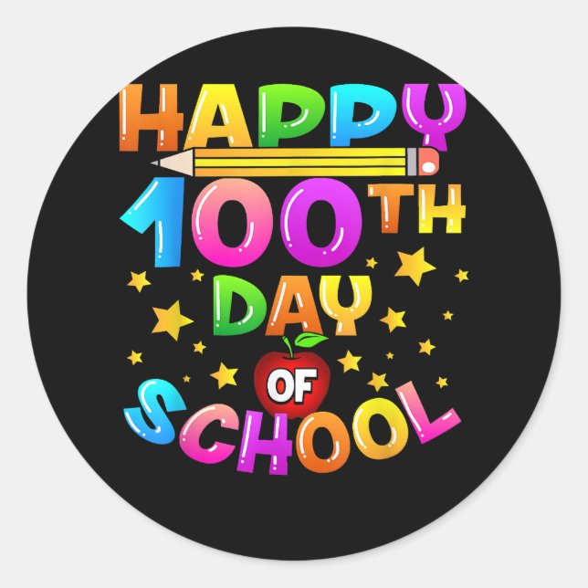 Pegatina Redonda 100 días de clases (Anverso)